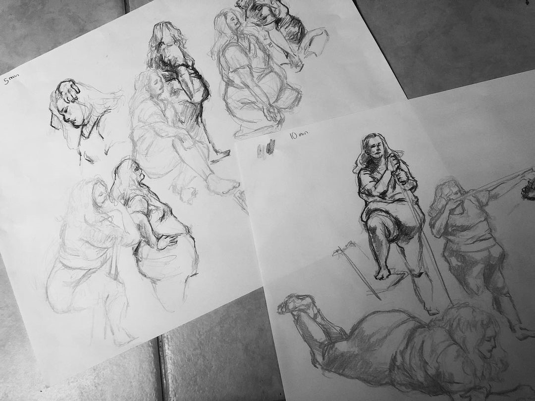 Figure Drawings of a Woman